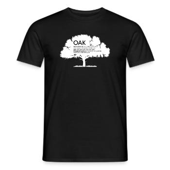 OAK Eichen mit Informationen Naturschutz Baum Wald - Männer T-Shirt - Schwarz - Vorne - AI Model Male 178 light (178cm)