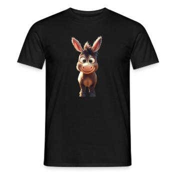 Âne domestique Âne équitation Écurie Amour Mignon Âne - T-shirt homme - noir - Devant - AI Model Male 178 light (178cm)
