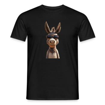 Âne domestique Âne équitation Écurie Amour Mignon Âne - T-shirt homme - noir - Devant - AI Model Male 178 light (178cm)