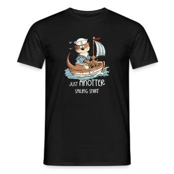 Just Anotter Chemise de Voile Loutre Bateau Voile - T-shirt homme - noir - Devant - AI Model Male 178 light (178cm)