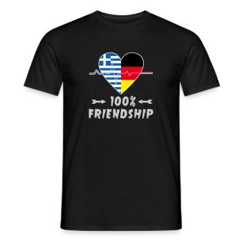 Greece and Germany 100% friendship - Men's T-Shirt - black - Front - AI Model Male 178 light (178cm)