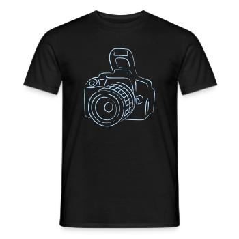 Kamera - Männer T-Shirt - Schwarz - Vorne - AI Model Male 178 light (178cm)
