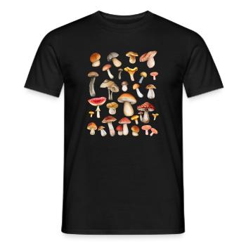 Champignons - T-shirt pour la cueillette de champignons - T-shirt homme - noir - Devant - AI Model Male 178 light (178cm)