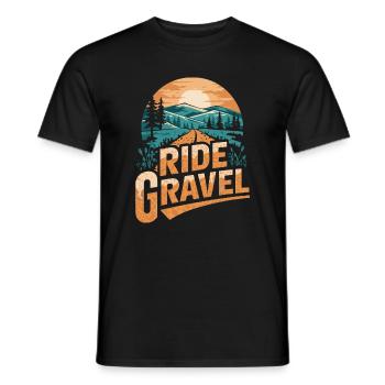 Roulez sur Gravel Sunset - T-shirt homme - noir - Devant - AI Model Male 178 light (178cm)