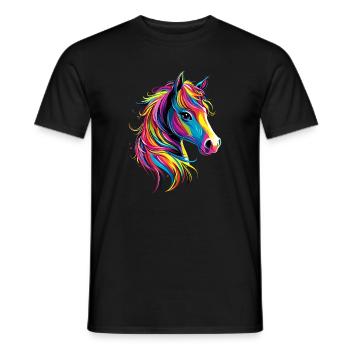 Pony Riding Pony Foal Rider Ponies Riding Pony Farm - Men's T-Shirt - black - Front - AI Model Male 178 light (178cm)