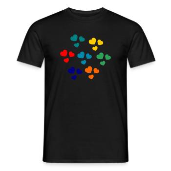 HERZ. WEIHNACHTEN. PAAR. VALENTINSTAG. GERADE VERHEIRATET. - Männer T-Shirt - Schwarz - Vorne - AI Model Male 178 light (178cm)