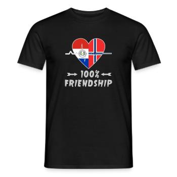 100 % amitié entre le Paraguay et la Norvège - T-shirt homme - noir - Devant - AI Model Male 178 light (178cm)