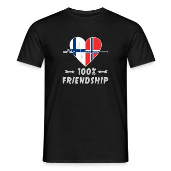 Finnland und Norwegen 100% Freundschaft - Männer T-Shirt - Schwarz - Vorne - AI Model Male 178 light (178cm)