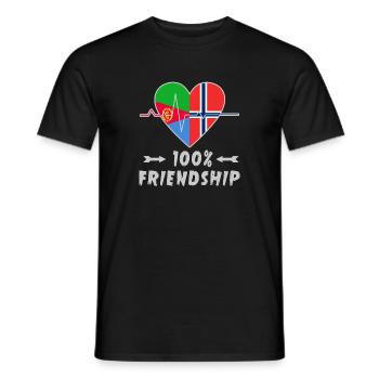 Eritrea und Norwegen 100% Freundschaft - Männer T-Shirt - Schwarz - Vorne - AI Model Male 178 light (178cm)