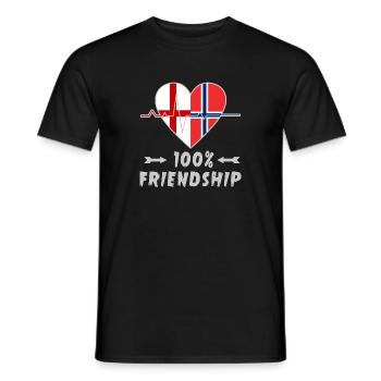 L'Angleterre et la Norvège : amitié à 100 % - T-shirt homme - noir - Devant - AI Model Male 178 light (178cm)