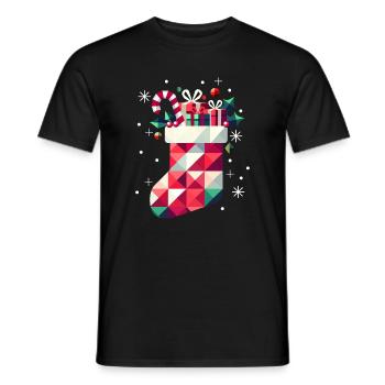 Bunter Weihnachtsstrumpf voller Geschenke - Männer T-Shirt - Schwarz - Vorne - AI Model Male 178 light (178cm)