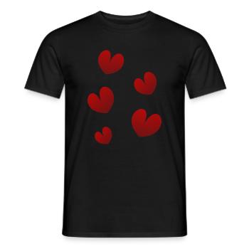 HEART. NOEL. CHRISTMAS. HEARTS. HEART. FATHER's DAY - Men's T-Shirt - black - Front - AI Model Male 178 light (178cm)