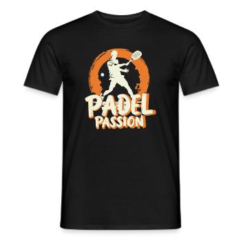 Padel Passi0on Chemise, Mug, Sweat à capuche, - T-shirt homme - noir - Devant - AI Model Male 178 light (178cm)