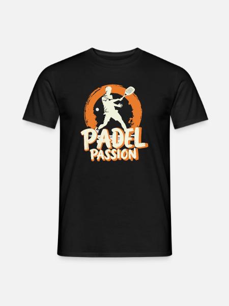 Padel Passi0on Chemise, Mug, Sweat à capuche, - T-shirt homme - noir