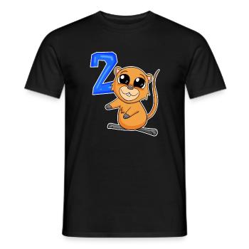 2 Birthday Motif Quokka - Two Years Old - Men's T-Shirt - black - Front - AI Model Male 178 light (178cm)
