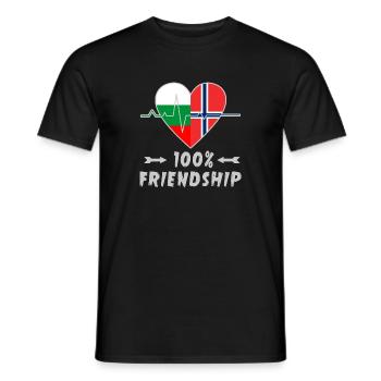 Bulgaria and Norway 100% friendship - Men's T-Shirt - black - Front - AI Model Male 178 light (178cm)