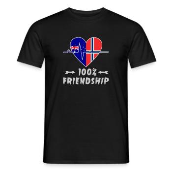 L'Australie et la Norvège : amitié à 100 % - T-shirt homme - noir - Devant - AI Model Male 178 light (178cm)