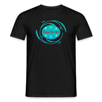 HAPPY NEW YEAR. NEW YEAR'S EVE. NEW YEAR - Men's T-Shirt - black - Front - AI Model Male 178 light (178cm)