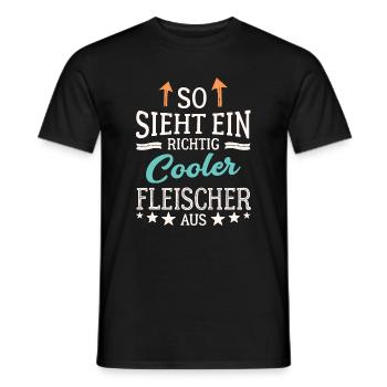 So sieht ein richtig cooler Fleischer aus - Männer T-Shirt - Schwarz - Vorne - AI Model Male 178 light (178cm)