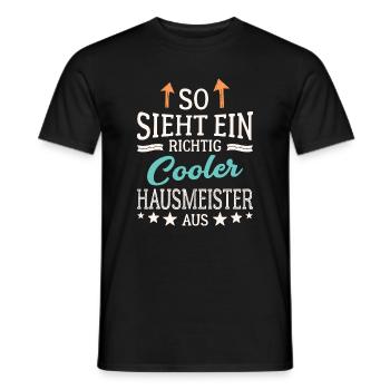 So sieht ein richtig cooler Hausmeister aus - Männer T-Shirt - Schwarz - Vorne - AI Model Male 178 light (178cm)