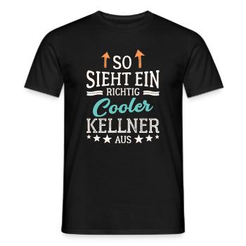 So sieht ein richtig cooler Kellner aus Bedienung - Männer T-Shirt - Schwarz - Vorne - AI Model Male 178 light (178cm)