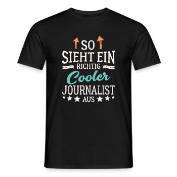 So sieht ein richtig cooler Journalist aus Presse - Männer T-Shirt - Schwarz - Vorne - AI Model Male 178 light (178cm)