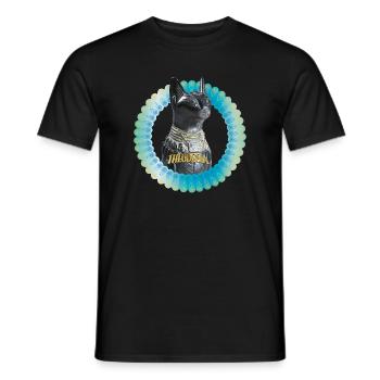 Theodosia Katzenstatue Ra - Männer T-Shirt - Schwarz - Vorne - AI Model Male 178 light (178cm)