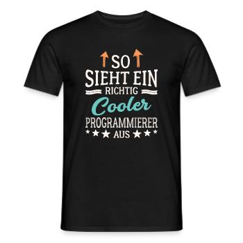 So sieht ein richtig cooler Programmierer aus IT - Männer T-Shirt - Schwarz - Vorne - AI Model Male 178 light (178cm)