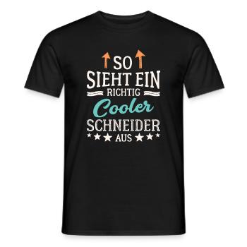 So sieht ein richtig cooler Schneider aus - Männer T-Shirt - Schwarz - Vorne - AI Model Male 178 light (178cm)