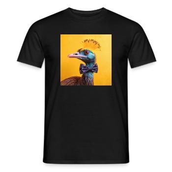 Blue Bird with Bow Tie - Men's T-Shirt - black - Front - AI Model Male 178 light (178cm)