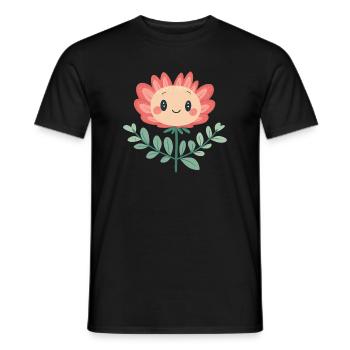 Fröhliche Blume - Männer T-Shirt - Schwarz - Vorne - AI Model Male 178 light (178cm)