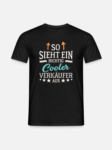 So sieht ein richtig cooler Verkäufer aus Händler - Männer T-Shirt - Schwarz