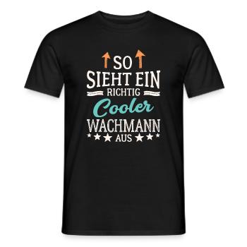 So sieht ein richtig cooler Wachmann aus Türsteher - Männer T-Shirt - Schwarz - Vorne - AI Model Male 178 light (178cm)