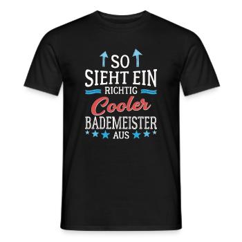 So sieht ein richtig cooler Bademeister aus - Männer T-Shirt - Schwarz - Vorne - AI Model Male 178 light (178cm)