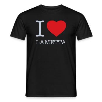 I LOVE LAMETTA - Männer T-Shirt - Schwarz - Vorne - AI Model Male 178 light (178cm)