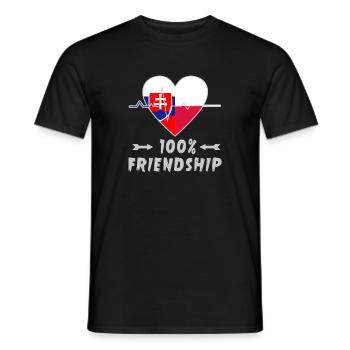 Slowakei und Polen 100% Freundschaft - Männer T-Shirt - Schwarz - Vorne - AI Model Male 178 light (178cm)