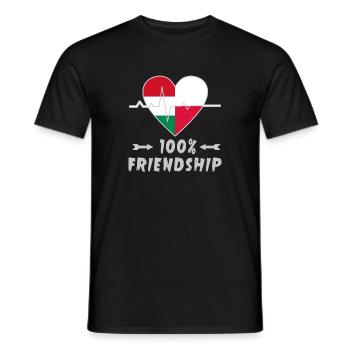 Ungarn und Polen 100% Freundschaft - Männer T-Shirt - Schwarz - Vorne - AI Model Male 178 light (178cm)