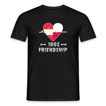 L'Autriche et la Pologne : amitié à 100 % - T-shirt homme - noir - Devant - AI Model Male 178 light (178cm)