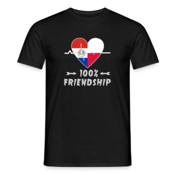 Paraguay and Poland 100% friendship - Men's T-Shirt - black - Front - AI Model Male 178 light (178cm)