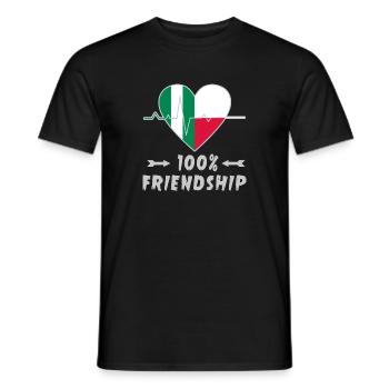 Nigeria und Polen 100% Freundschaft - Männer T-Shirt - Schwarz - Vorne - AI Model Male 178 light (178cm)
