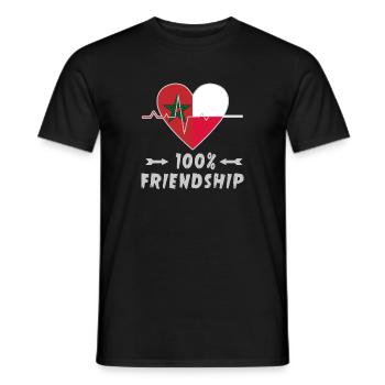 100 % amitié entre le Maroc et la Pologne - T-shirt homme - noir - Devant - AI Model Male 178 light (178cm)