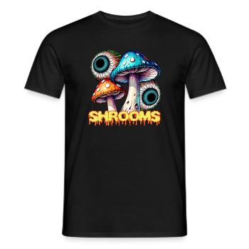 Psychedelische Pilze Auge Illusion Kunst - Männer T-Shirt - Schwarz - Vorne - AI Model Male 178 light (178cm)