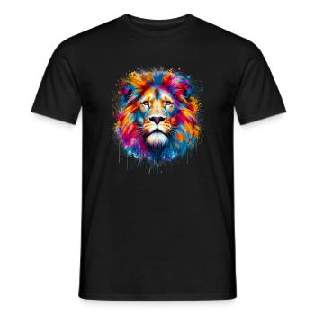 Löwe - Männer T-Shirt - Schwarz - Vorne - AI Model Male 178 light (178cm)
