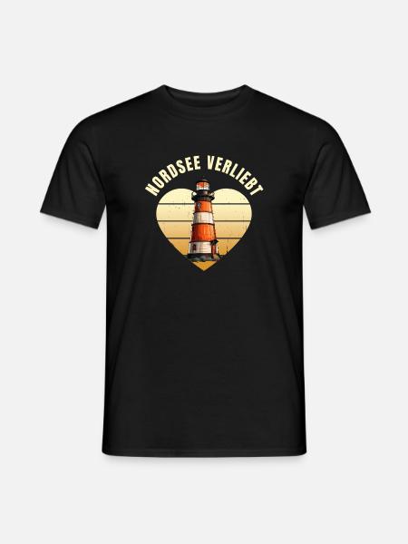 Nordsee verliebt - Männer T-Shirt - Schwarz