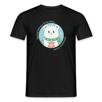 Livraison spéciale du Père Noël - Little Polar Bear - T-shirt homme - noir - Devant - AI Model Male 178 light (178cm)