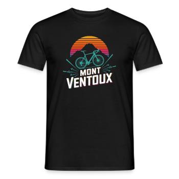 Mont Ventoux Retro Gradient Vélo de Route Art - T-shirt homme - noir - Devant - AI Model Male 178 light (178cm)