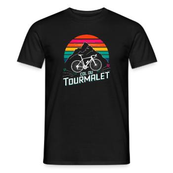 Col du Col du Tourmalet, cycling T- Cycling Design - Men's T-Shirt - black - Front - AI Model Male 178 light (178cm)