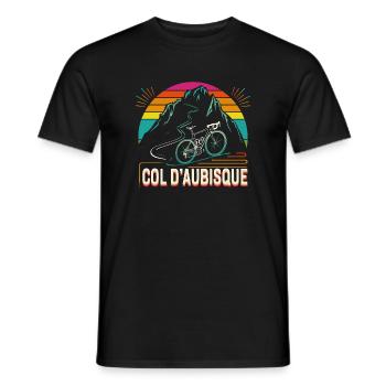 Col d’Aubisque Cycling Design - Men's T-Shirt - black - Front - AI Model Male 178 light (178cm)