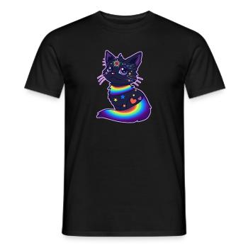 Pride Cat - Men's T-Shirt - black - Front - AI Model Male 178 light (178cm)