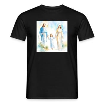 Sacred Family Religious Portrait -The Holy Family - Men's T-Shirt - black - Front - AI Model Male 178 light (178cm)